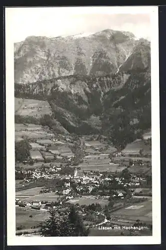 AK Liezen, Ortsansicht aus der Vogelschau mit Hochangern