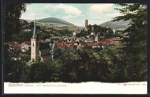 AK Eppstein i. Taunus, Teilansicht mit Kirche vom Marktplatz gesehen