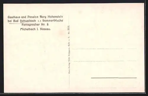 AK Hohenstein in Nassau, Teilansicht mit Burg