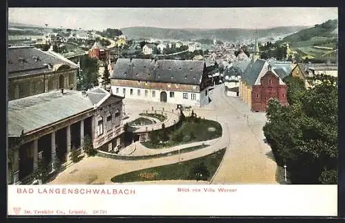 AK Bad Langenschwalbach, Blick von Villa Werner über den Ort