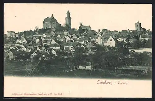 AK Kronberg, Ortsansicht mit Burg