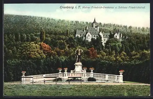 AK Kronberg, Kaiser Friedrich-Denkmal und Schloss Friedrichshof