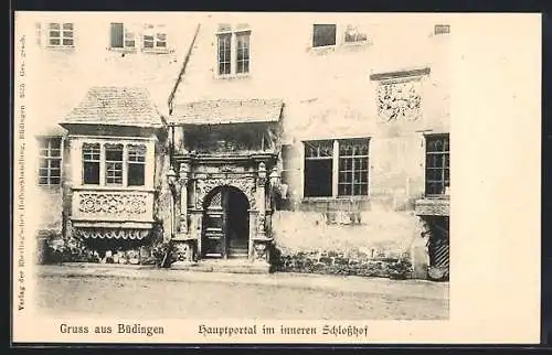 AK Büdingen / Hessen, Hauptportal im inneren Schlosshof