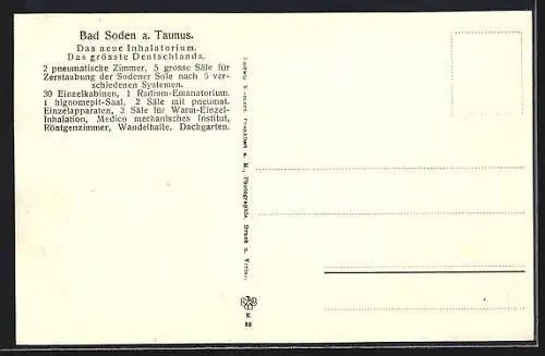 AK Bad Sooden a. Taunus, Das neue Inhalatorium, Wandelhalle, Innenansicht
