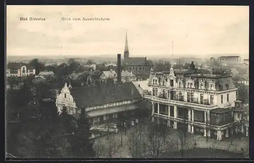 AK Bad Oldesloe, Blick vom Aussichtsturm über den Ort, Kirche