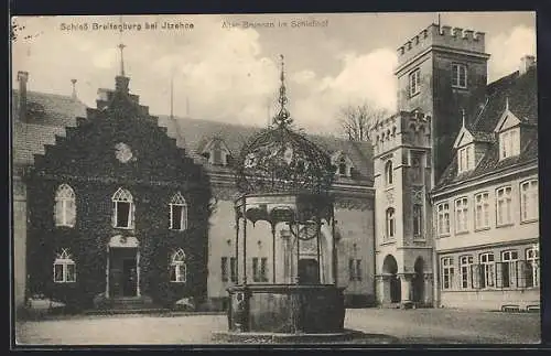 AK Itzehoe, Schloss Breitenburg, alter Brunnen im Schlosshof