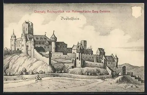 Künstler-AK Beilstein / Württ., Ehemalig Reichsgräflich von Metternich`sche Burg Beilstein