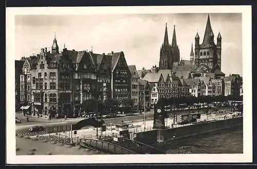 AK Köln a. Rh., Frankenwerft mit Kirche
