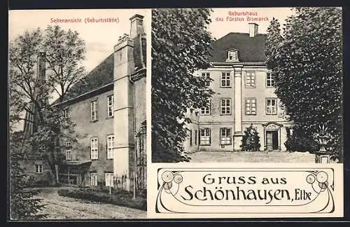 AK Schönhausen / Elbe, Geburtshaus des Fürsten Bismarck