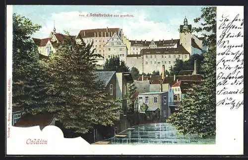 AK Colditz, Teilansicht von der Schafbrücke aus