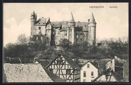 AK Herborn / Dill, Blick zum Schloss
