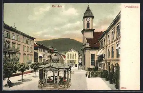 AK Wildbad / Schwarzwald, Kurplatz mit Pavillon