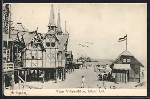 AK Heringsdorf / Seebad, Kaiser-Wilhelm-Brücke, östlicher Teil