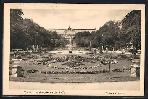 AK Köln-Riehl, Flora, Grosses Parterre