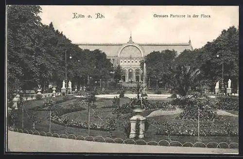 AK Köln-Riehl, Grosses Parterre in der Flora