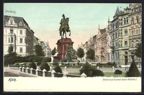 AK Köln a. Rh., Hansaring mit Denkmal Kaiser Wilhelm I.