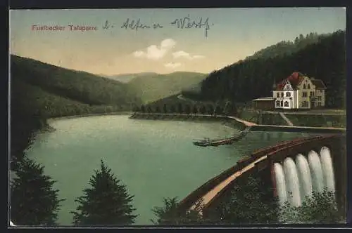 AK Altena /Westf., Fuelbecker Talsperre, mit Gebäude