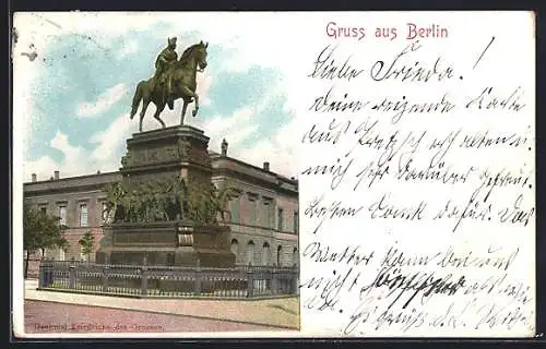 AK Berlin, Denkmal Friedrichs des Grossen