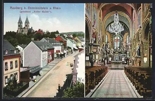AK Ahrenberg, Ortsansicht und Inneres der Kirche
