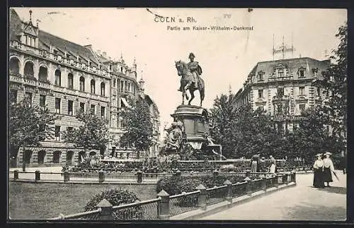 AK Köln-Neustadt, Partie am Kaiser-Wilhelm-Denkmal, Hotel Kaiser-Wilhelm