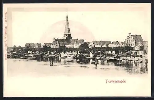 AK Travemünde, Hafenpartie mit Kirchturm