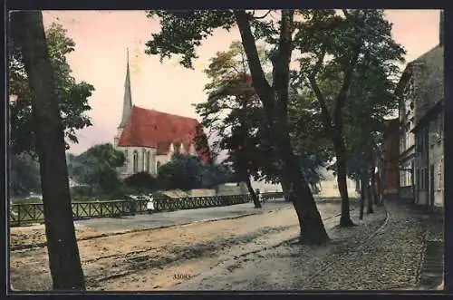 AK Mühlhausen i. Th., Strassenpartie am Petriteich