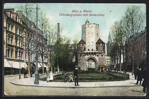 AK Köln, Chlodwigplatz u. Severintor