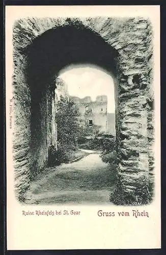 AK St. Goar /Rhein, Ruine Rheinfels Thorbogen