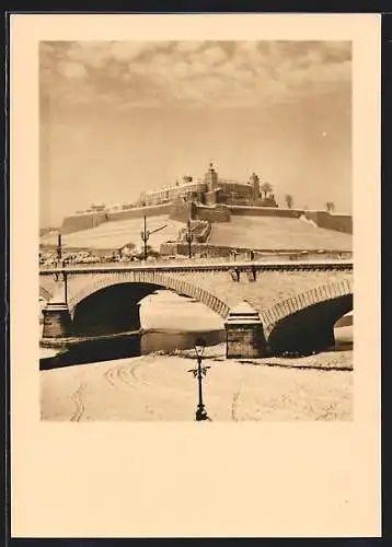 AK Würzburg, Festung Marienberg im Schnee