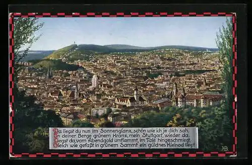 Künstler-AK Hans Boettcher: Stuttgart, Totalansicht