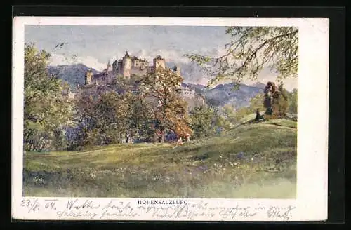 Künstler-AK Edward Theodore Compton: Festung Hohen-Salzburg