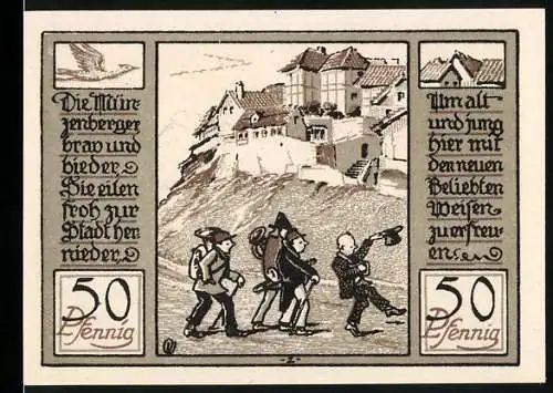 Notgeld Quedlinburg 1922, 50 Pfennig, Jubiläums-Gutschein zur 1000-Jahr-Feier der Stadt Quedlinburg