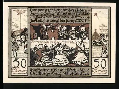 Notgeld Quedlinburg, 1922, 50 Pfennig, Jubiläums-Gutschein zur 1000-Jahr-Feier der Stadt Quedlinburg