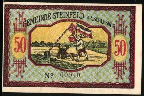 Notgeld Steinfeld 1920, 50 Pfennig, Gültig bis 30. Juni 1921 mit historischem Motiv