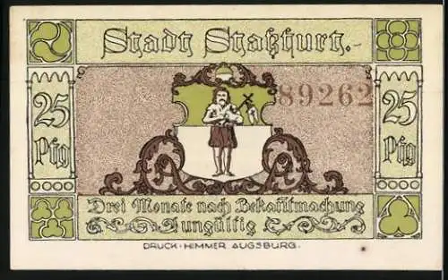 Notgeld Stassfurt 1921, 25 Pfennig, Wiege des Kali-Bergbaues, Stadt Stassfurt drei Monate nach Bekanntmachung ungültig