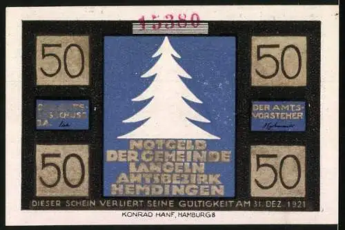 Notgeld Langeln 1921, 50 Pfennig, Des Elfchens Reise auf die Erde Ein Weihnachtsspiel