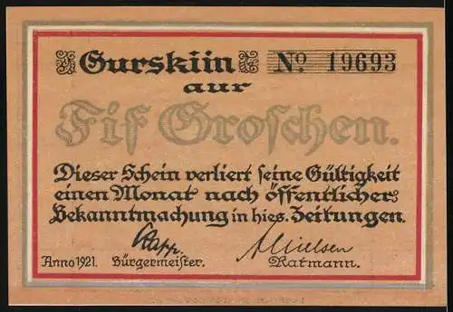 Notgeld Westerland / Sylt, 1921, 50 Pfennig, Rettung aus Seenot, Buchdruckerei Carl Meyer