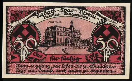 Notgeld Vaethen-Tangerhütte 1921, 50 Pfennig, altes Schloss, Stahlgiesser