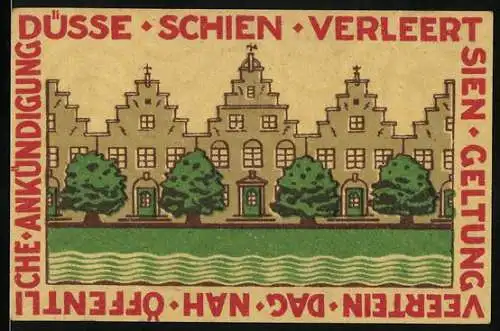 Notgeld Friedrichstadt-Eid, 1921, 50 Pfennig, Lutherkirche und historische Gebäude