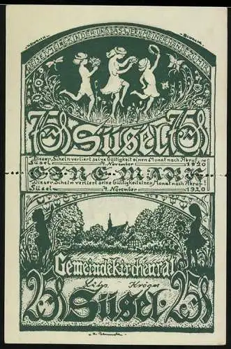 Notgeld Süsel, 1920, 1 Mark, Tänzerische und ländliche Szenen, grün