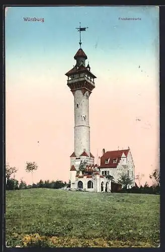 AK Würzburg, Blick zur Frankenwarte