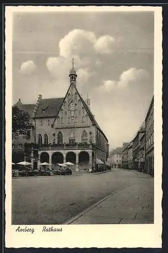 AK Amberg, Rathaus mit Cafe
