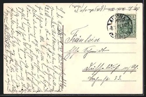 AK Hamburg-Neustadt, Der Jungfernstieg, Wappen