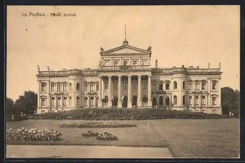 AK Putbus, Fürstl. Schloss mit Anlagen