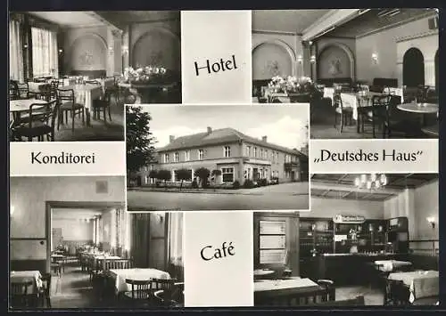 AK Rheinsberg, Hotel-Cafe Deutsches Haus, Am Markt