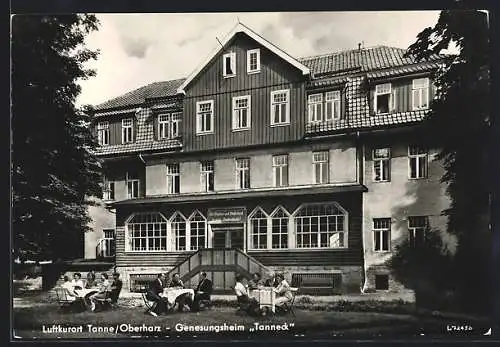 AK Tanne /Harz, Genesungsheim Tanneck mit Gästen im Garten