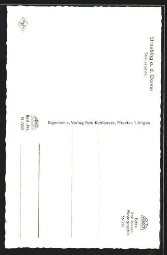 AK Straubing, Steinergasse mit Uhrenturm