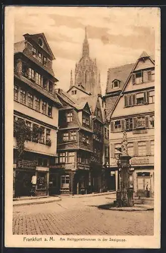 AK Alt-Frankfurt, Am Heiliggeistbrunnen in der Saalgasse
