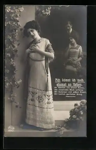 Foto-AK R & K / L Nr. 4894/1: Dame erinnert sich an ihren Geliebten