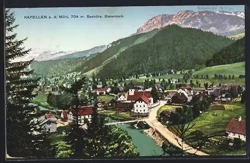 AK Kapellen a.d. Mürz, Panorama aus der Vogelschau